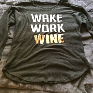 Graphic fleece long sleeve shirt